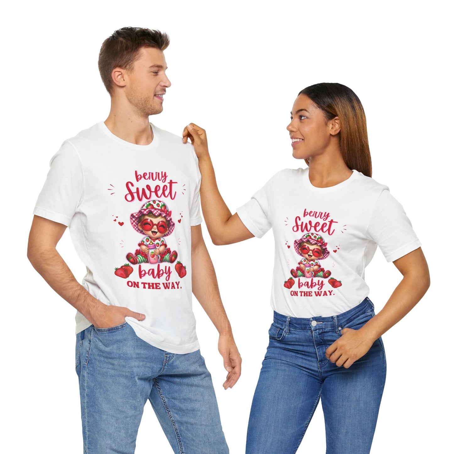 Berry Sweet Baby Girl on the Way T-shirt, Strawberry Quality Unisex Adult Tee, Express Delivery Available