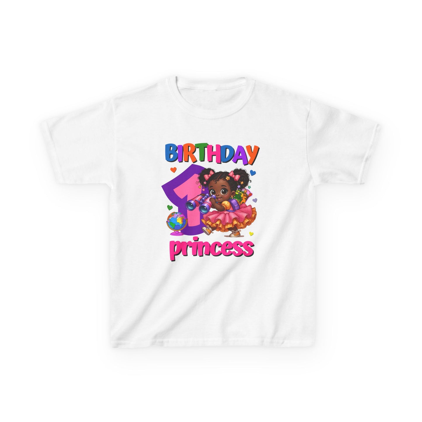 Explore Birthday Girl Princess Cotton Tee - 1st Birthday T-Shirt - Kids Sizes
