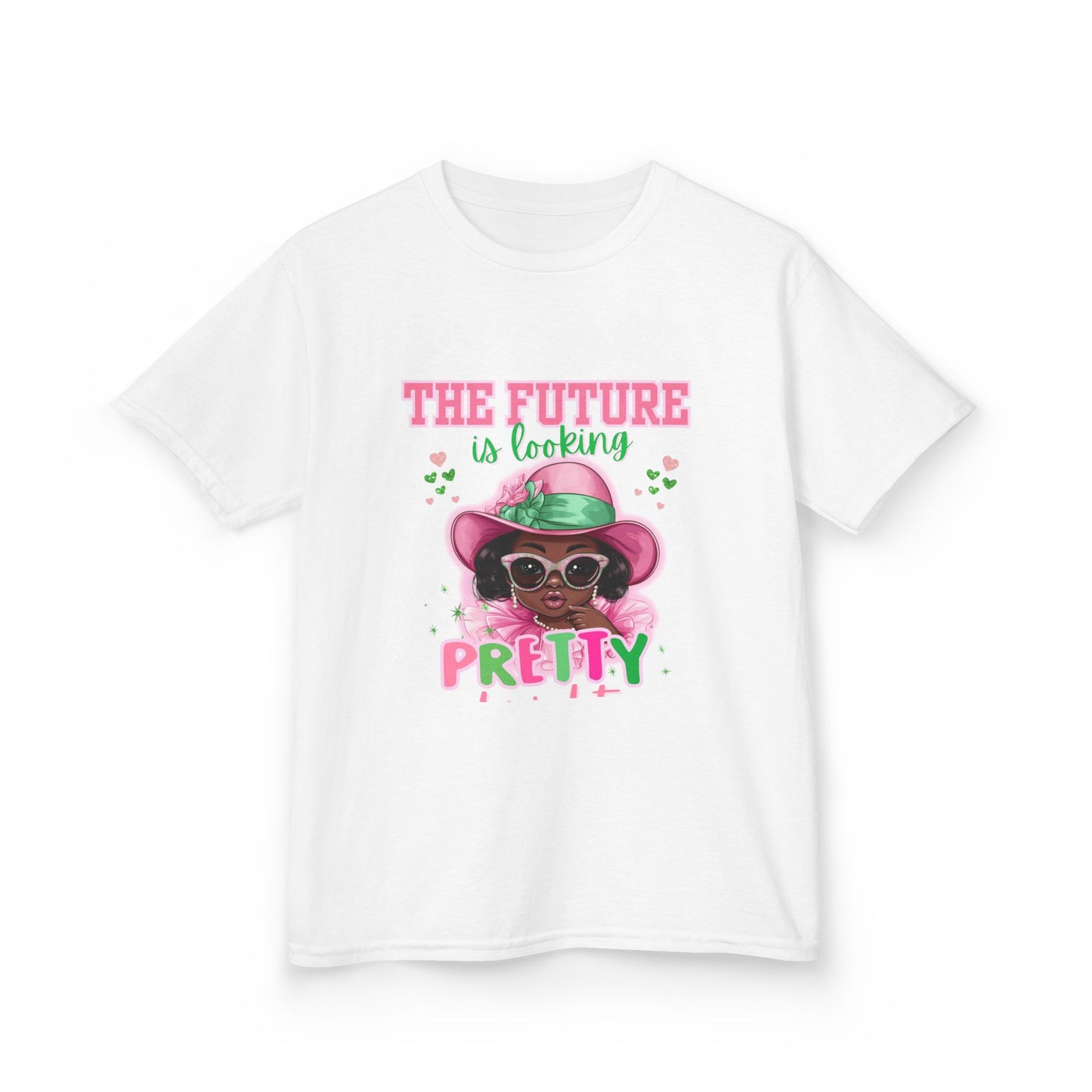 Kids Tee, Future Soror 08, Pink and Green Little Pretty Girl