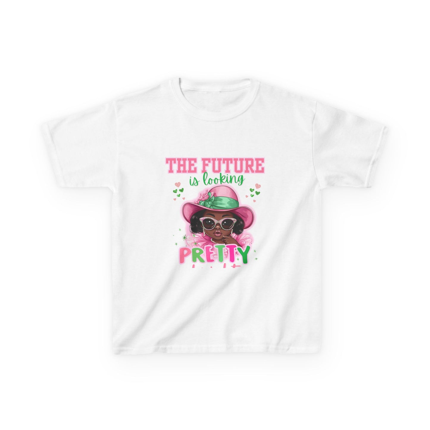 Kids Tee, Future Soror 08, Pink and Green Little Pretty Girl