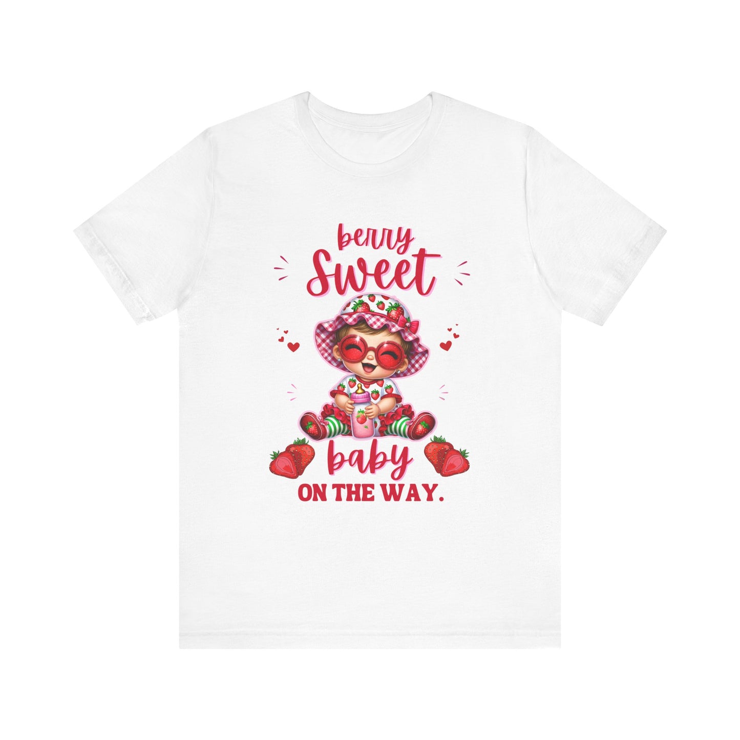 Berry Sweet Baby Girl on the Way T-shirt, Strawberry Quality Unisex Adult Tee, Express Delivery Available