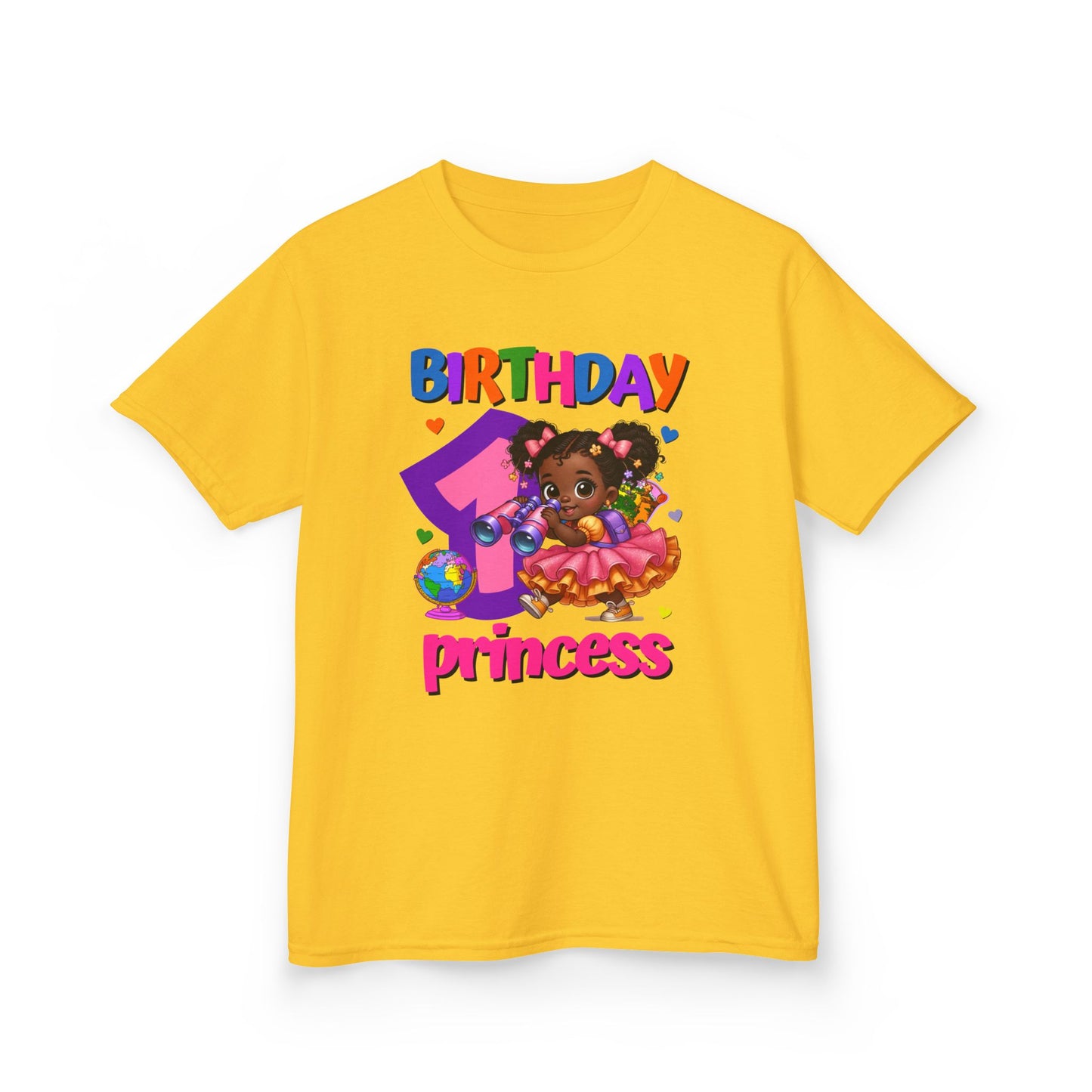 Explore Birthday Girl Princess Cotton Tee - 1st Birthday T-Shirt - Kids Sizes