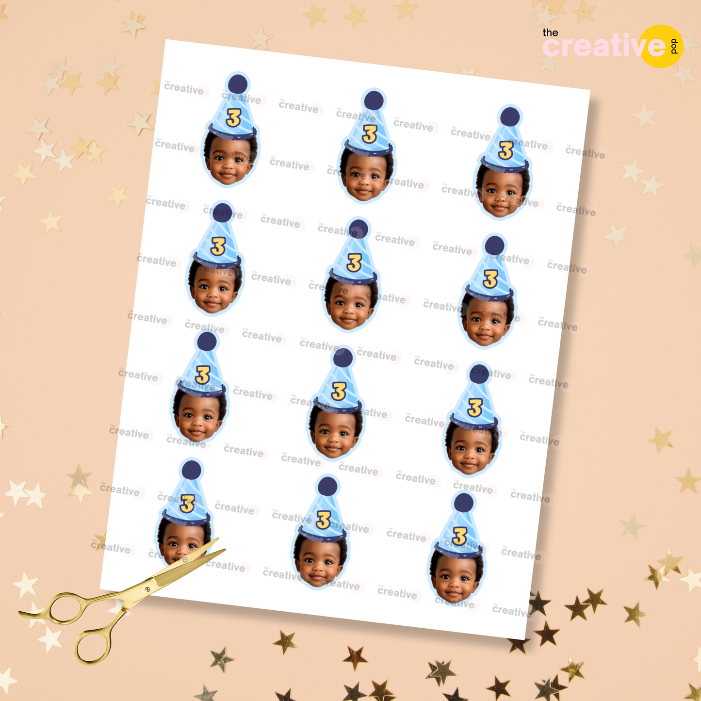 Custom Face Cupcake Topper PRINTABLE Sheet