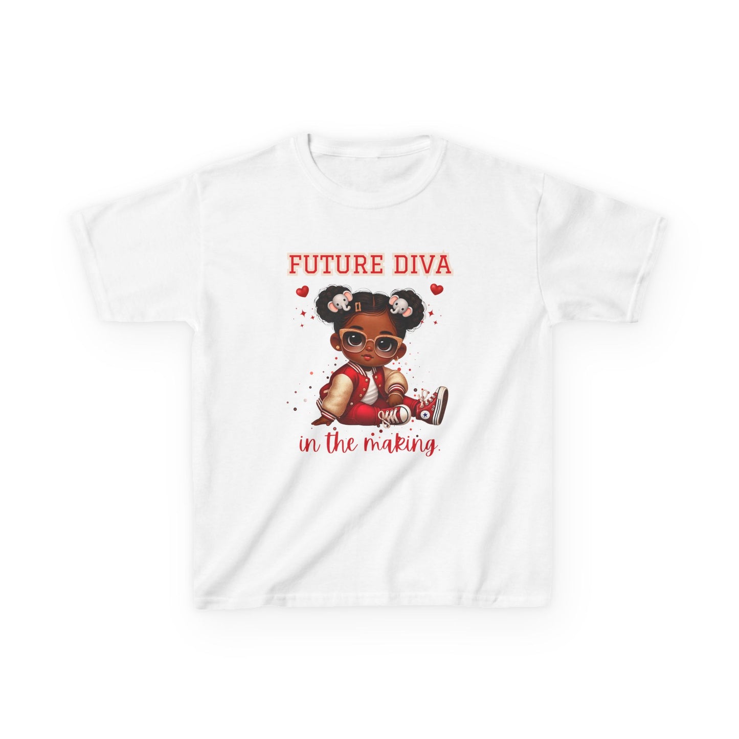 Future Diva Kids Tee - Red and Crimson Cream Soror