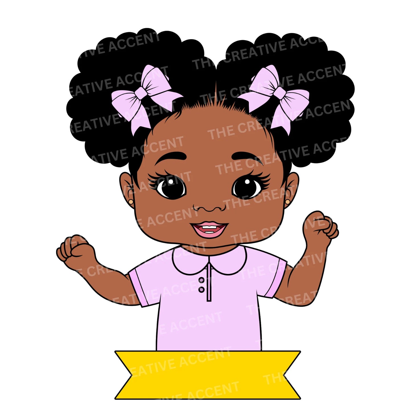 Black Girl Emotions Clipart, 24 PNG, African-American Kids Different Facial Expressions,