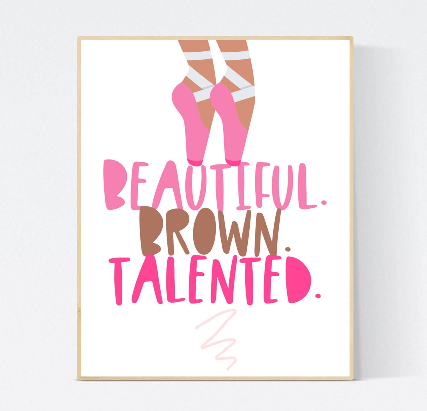 Black Girl Printable Art: Brown Ballerina - Ballet Affirmations - Beautiful Talented - Dance Wall Art, Room Decor, *Instant Download *