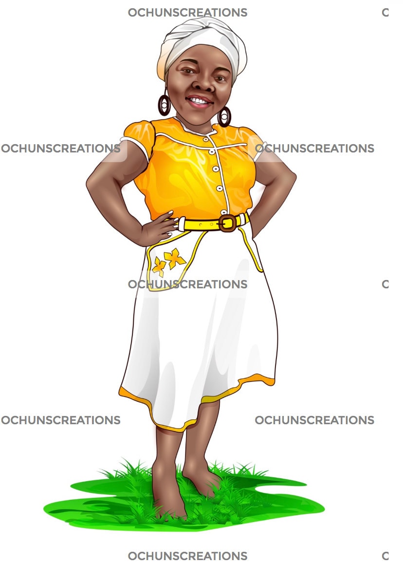 Garifuna Woman Clipart - Traditional Clothing Outfit Skirt Valeria