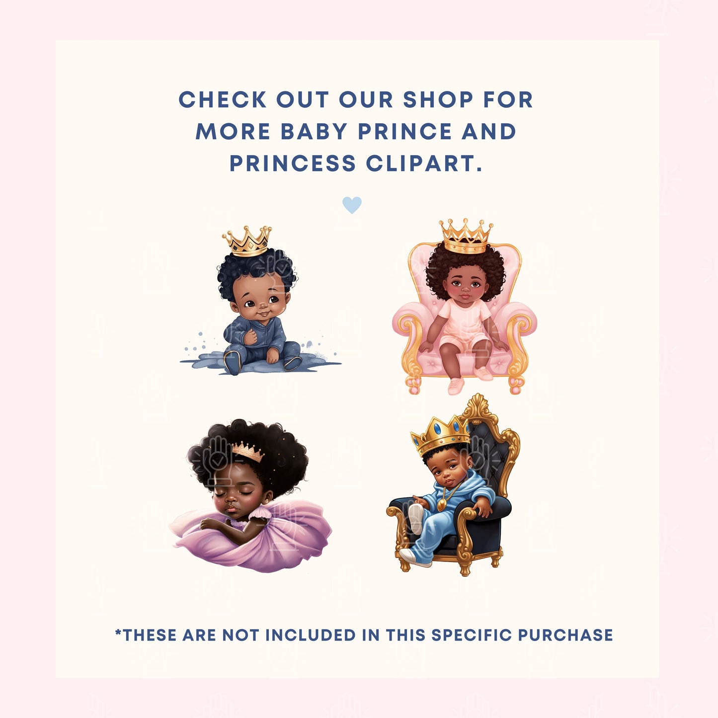 Little Black Girl Princess Baby Shower Clipart, Watercolor, Baby Queen Decor PNG, African American Clip Art, Pink Theme Gender Reveal, Crown