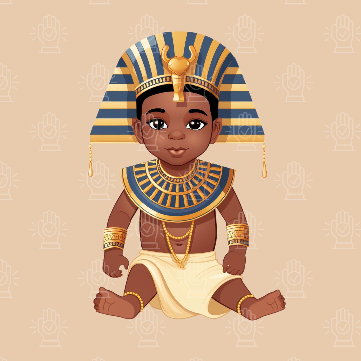 Egyptian Baby Clipart, 7 PNG - Black Boy Pharaoh, King Tut, Tutankhamun