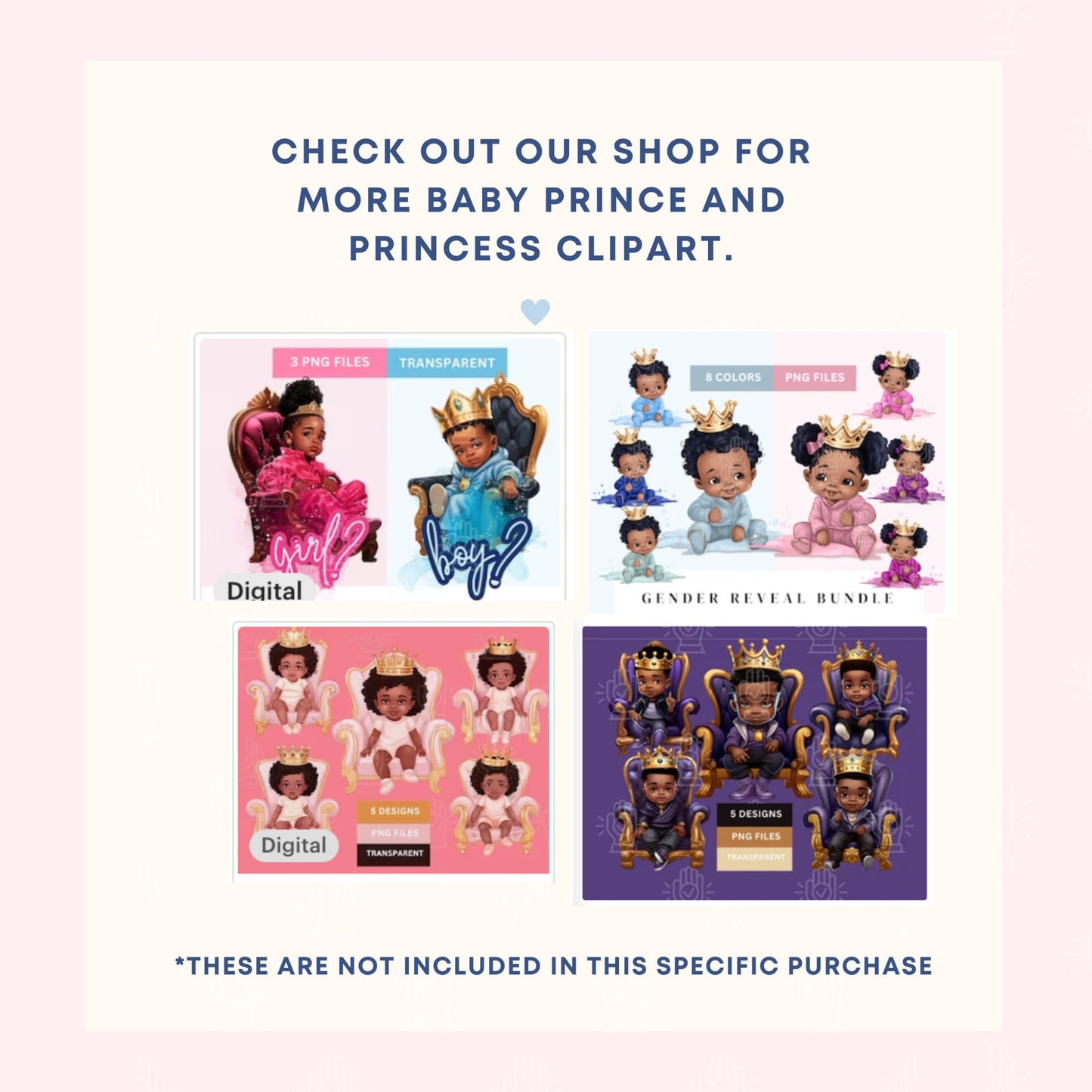 Black Baby Boxer Wrestler Gender Reveal Clipart, 3 PNG