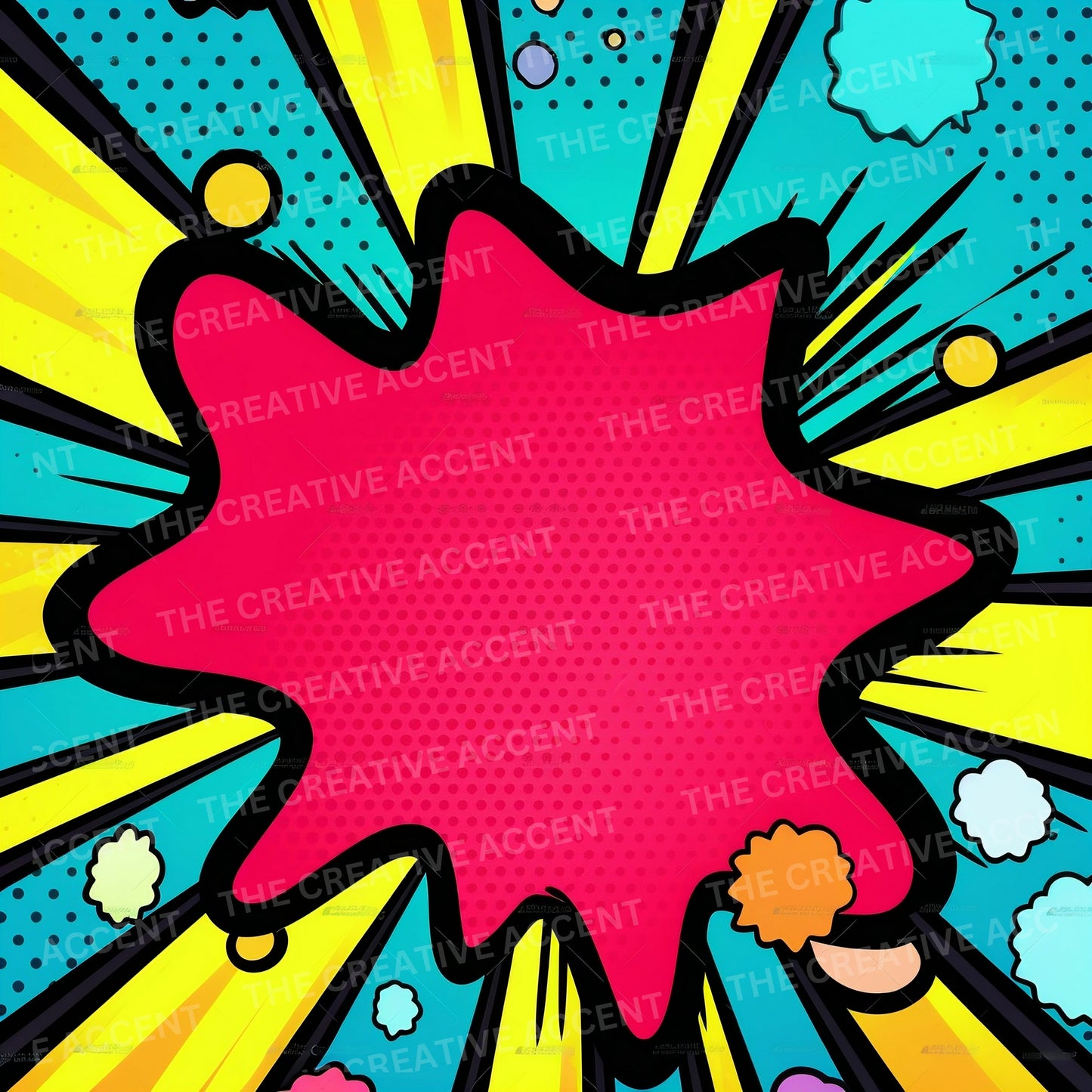 Pop Art Background Digital Paper, 29 JPEG Digital Papers, Ai, Pow Kaboom Art, Clouds, Colorful Comic Book Illustrations