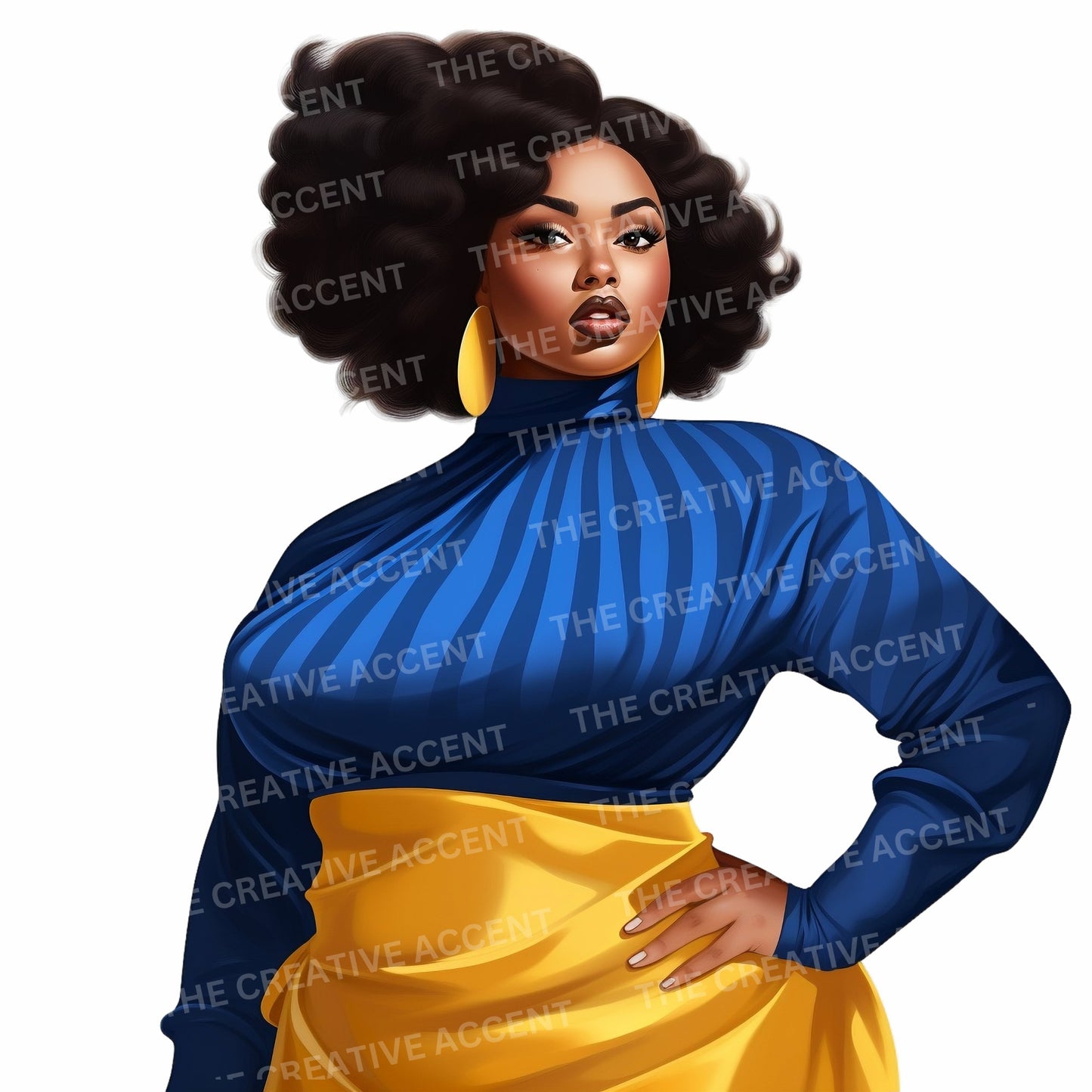 Royal Blue and Gold Sorority Women Clipart, 33 PNG, Black Women Soror Sisters Ladies Bundle, Poodle HBCU Cartoon, D9 Homecoming Member 1922