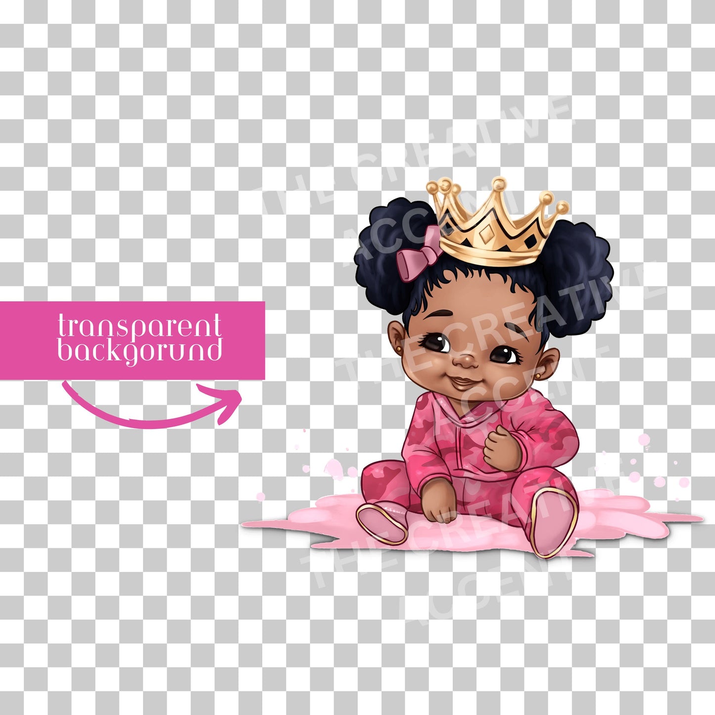 Army Baby Shower Clipart, 2 PNG Files, Little Boy and Girl in Light Blue and Pink Camo, Crown, Black Military Camouflage Gender Reveal Twins