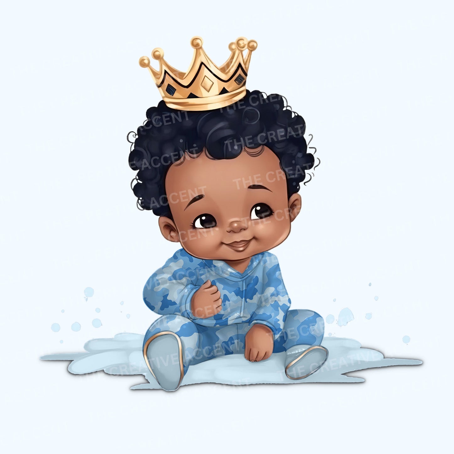 Army Baby Shower Clipart, 2 PNG Files, Little Boy and Girl in Light Blue and Pink Camo, Crown, Black Military Camouflage Gender Reveal Twins