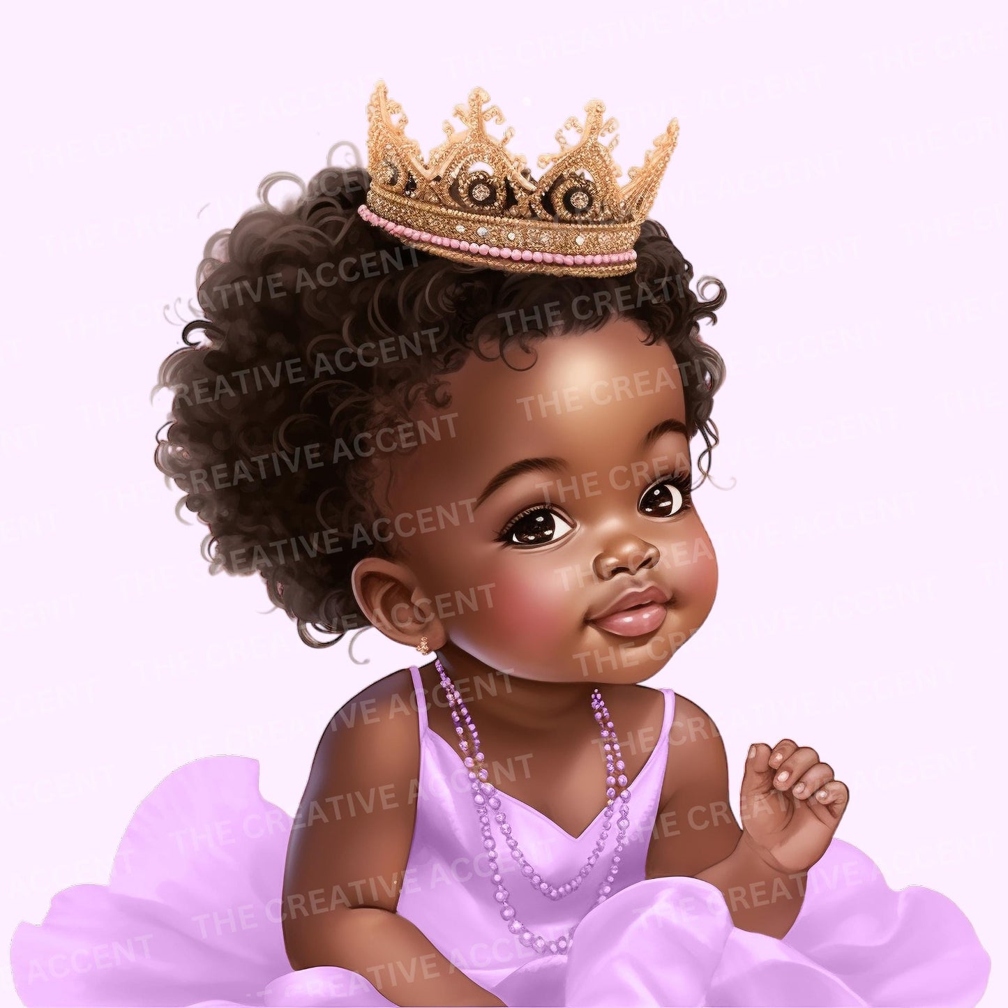 Black Baby Girl in Light Purple Tutu Dress Clipart, 11 PNG, Lavender Tulle Theme Clipart, Little Toddler, Ballerina Baby Shower Illustration