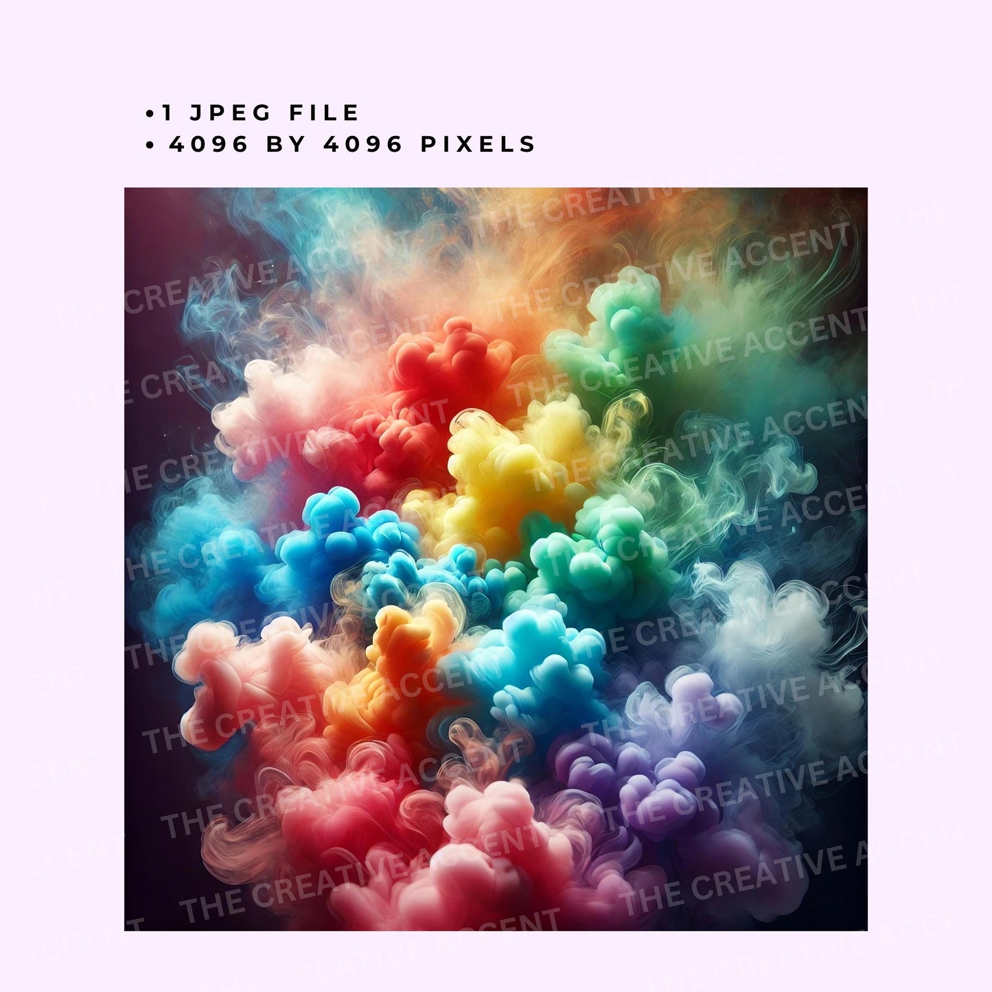 Colorful Smoke Background, 1 PNG, Rainbow Digital Fume Backdrop, Paper Clouds, LGBTQ Background Smoke Bomb, Fog Party Mist Gas, NOT Seamless