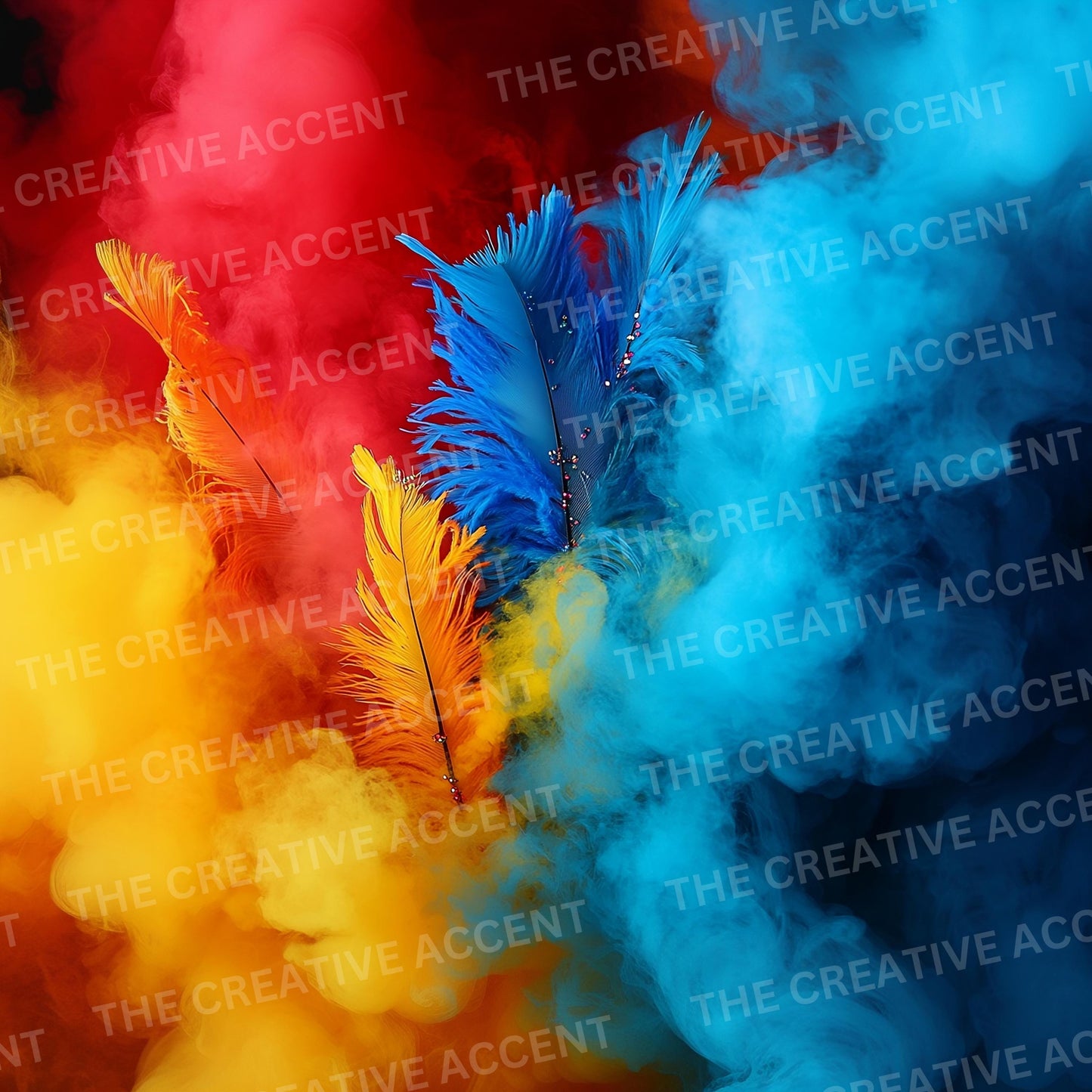 Caribbean Carnival Background Pack, 9 PNG, Colorful Smoke Backdrop, Feather Party Fumes Digital Paper, Clouds Bomb, Soca Invite Flyer, Fog