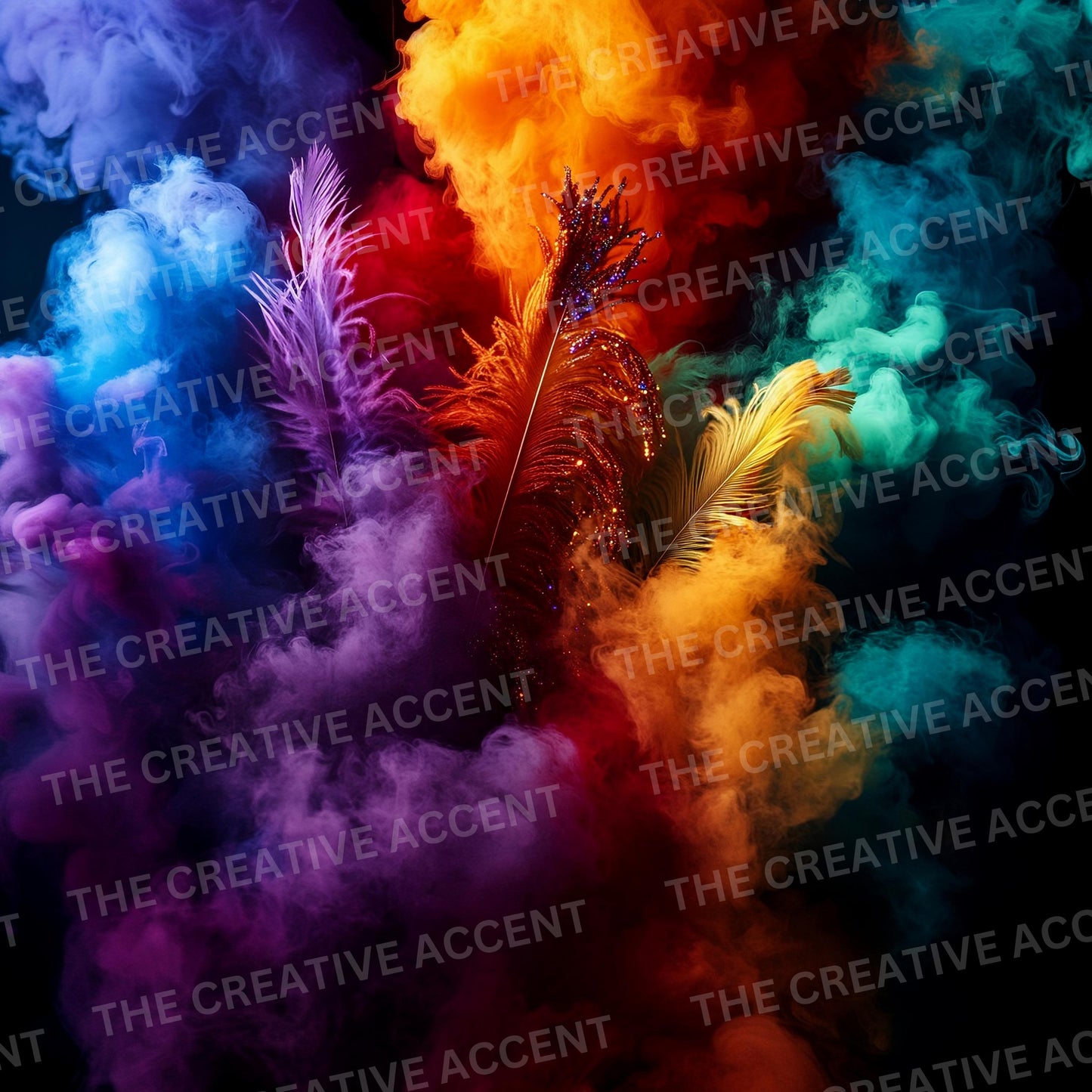 Caribbean Carnival Background Pack, 9 PNG, Colorful Smoke Backdrop, Feather Party Fumes Digital Paper, Clouds Bomb, Soca Invite Flyer, Fog