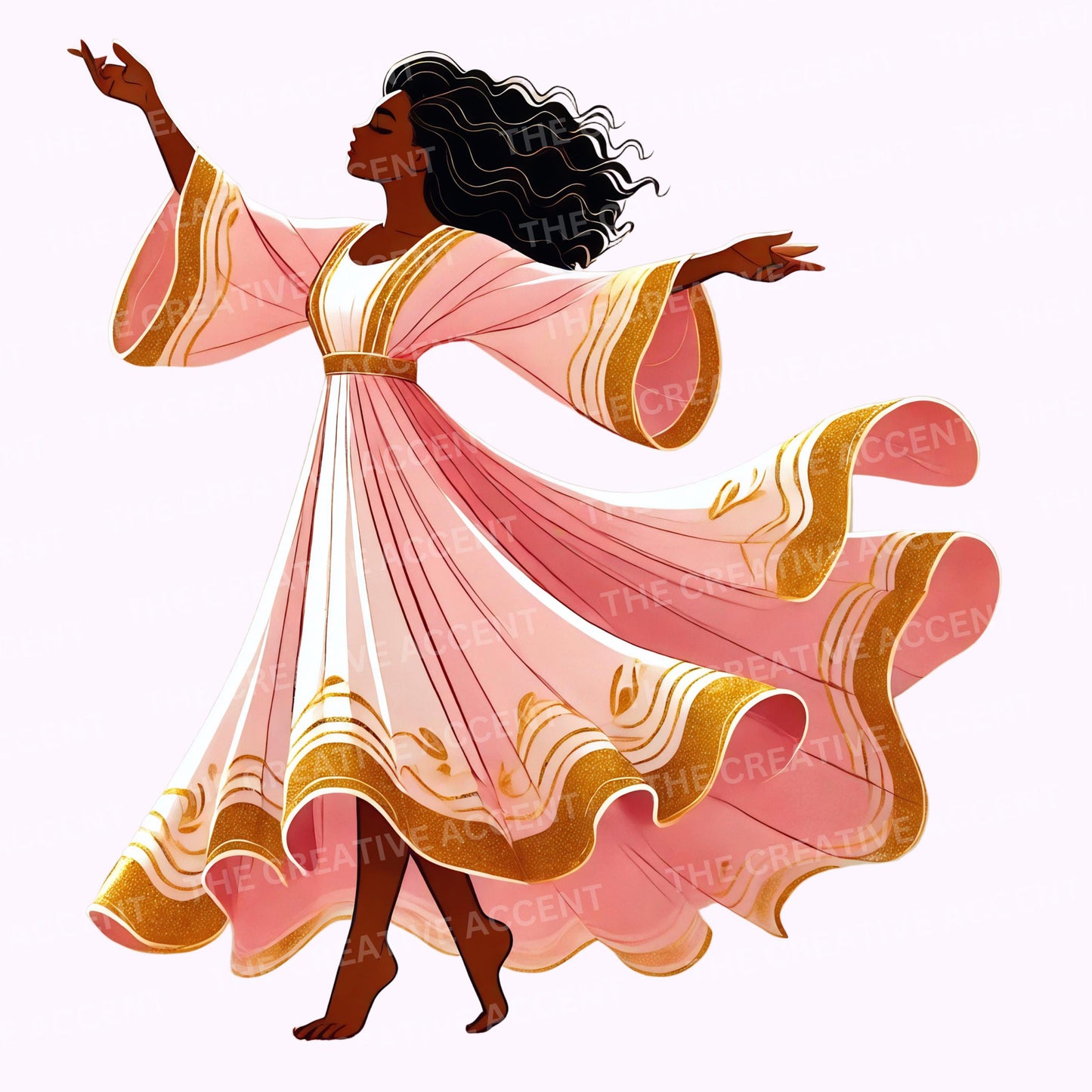 Praise Dancer Clipart, Black Women Gospel Dancing, Liturgical Dance, Church Performance Images for Flyer, Faith Praying Cartoon, Girl Show
