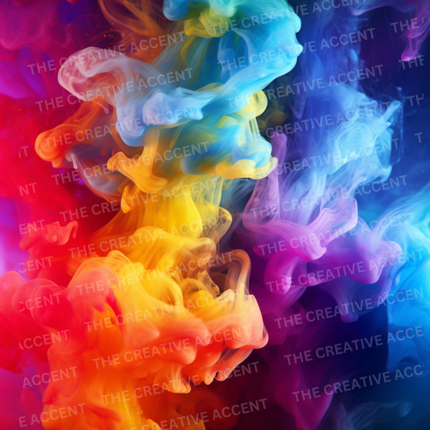 Colorful Smoke Background Pack, 6 PNG, Rainbow Pride Backdrop, Party Fumes Digital Paper, Clouds Bomb, Invite Flyer, Fog