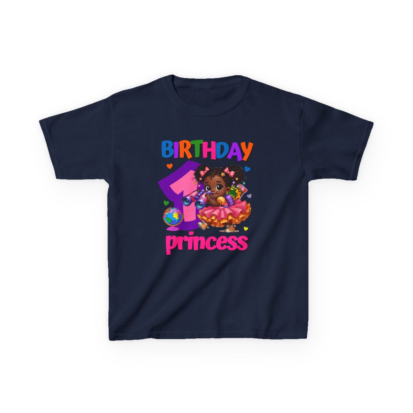 Explore Birthday Girl Princess Cotton Tee - 1st Birthday T-Shirt - Kids Sizes