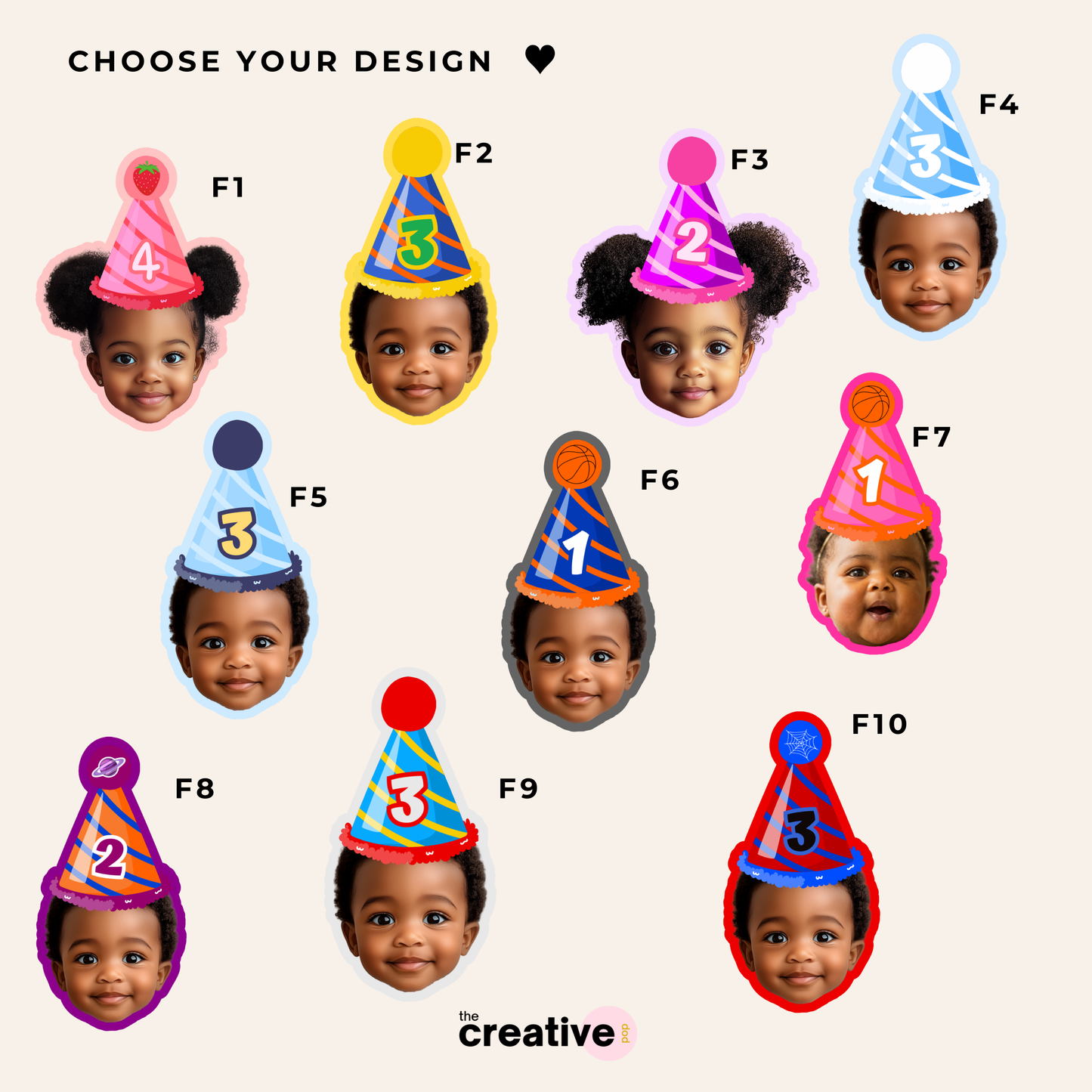 Custom Face Cupcake Topper PRINTABLE Sheet