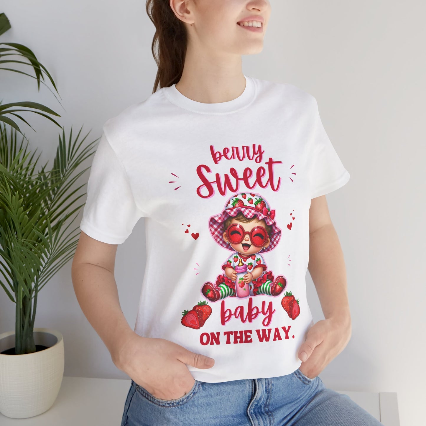 Berry Sweet Baby Girl on the Way T-shirt, Strawberry Quality Unisex Adult Tee, Express Delivery Available