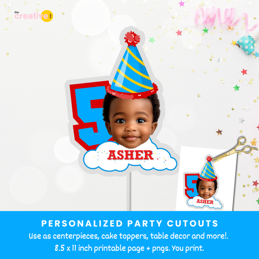 PRINTABLE Train Birthday Theme Table Cutouts - Custom Decor Centerpieces Personalized - One Sided, Ready in 24 hrs