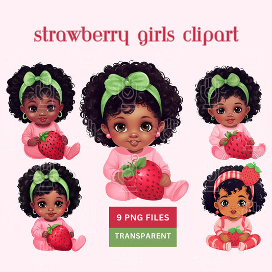 Black Baby Berry sweet girl clipart