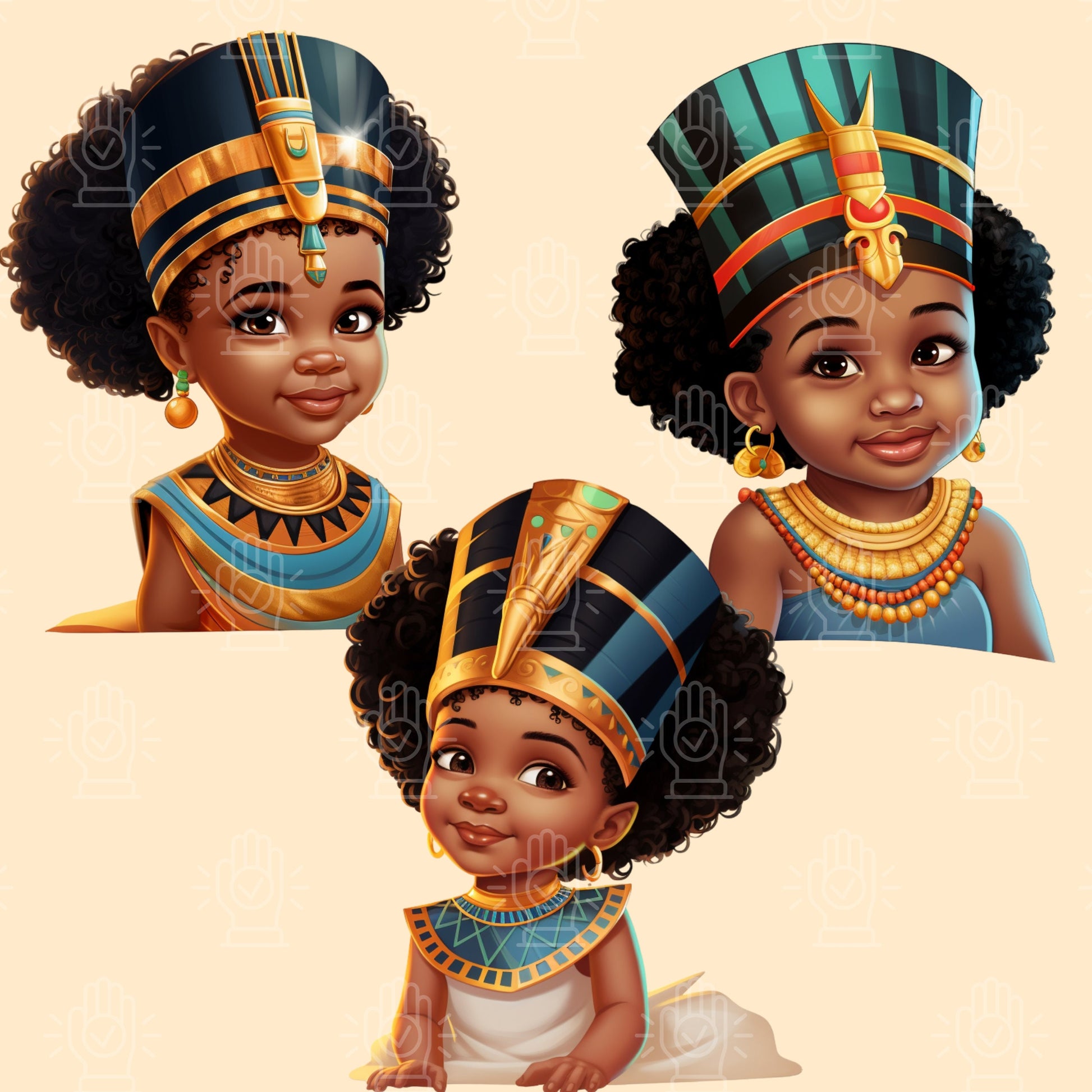 baby Nefertiti black baby clipart
