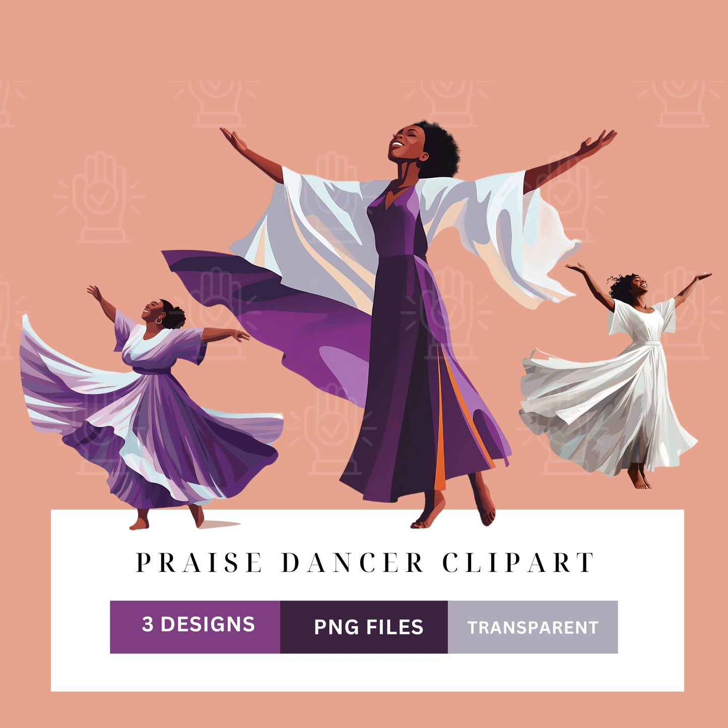 Praise Dancer Clip Art, Black Women Gospel Dancing, Liturgical Dance, , Show, Church Performance Clipart for Flyer, Cartoon, Black Girl PNG