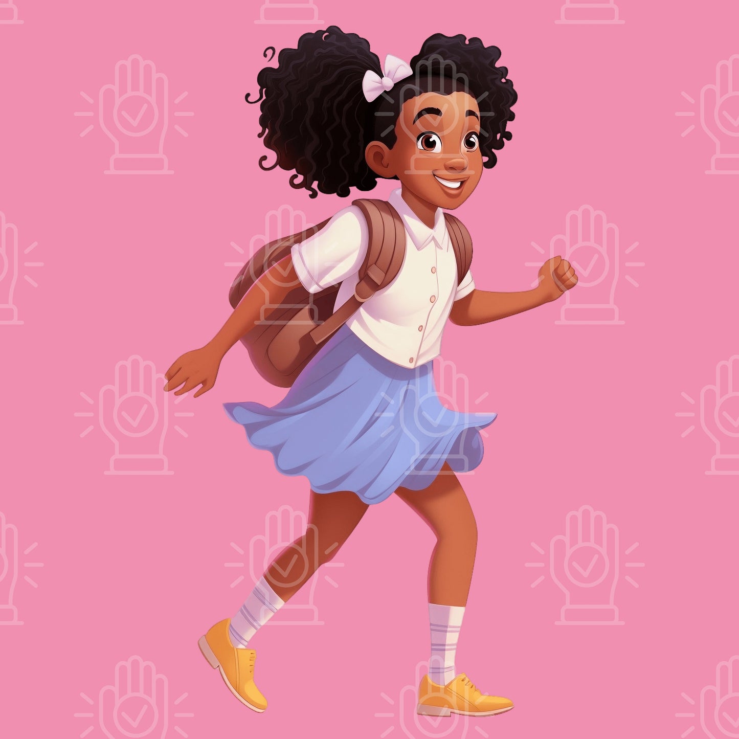 Smart Black Girl Clipart, Study Girls 20 PNG bundle, Reading, Book Bag, School, Writing, Bi-racial clipart, natural, Mixed African-American