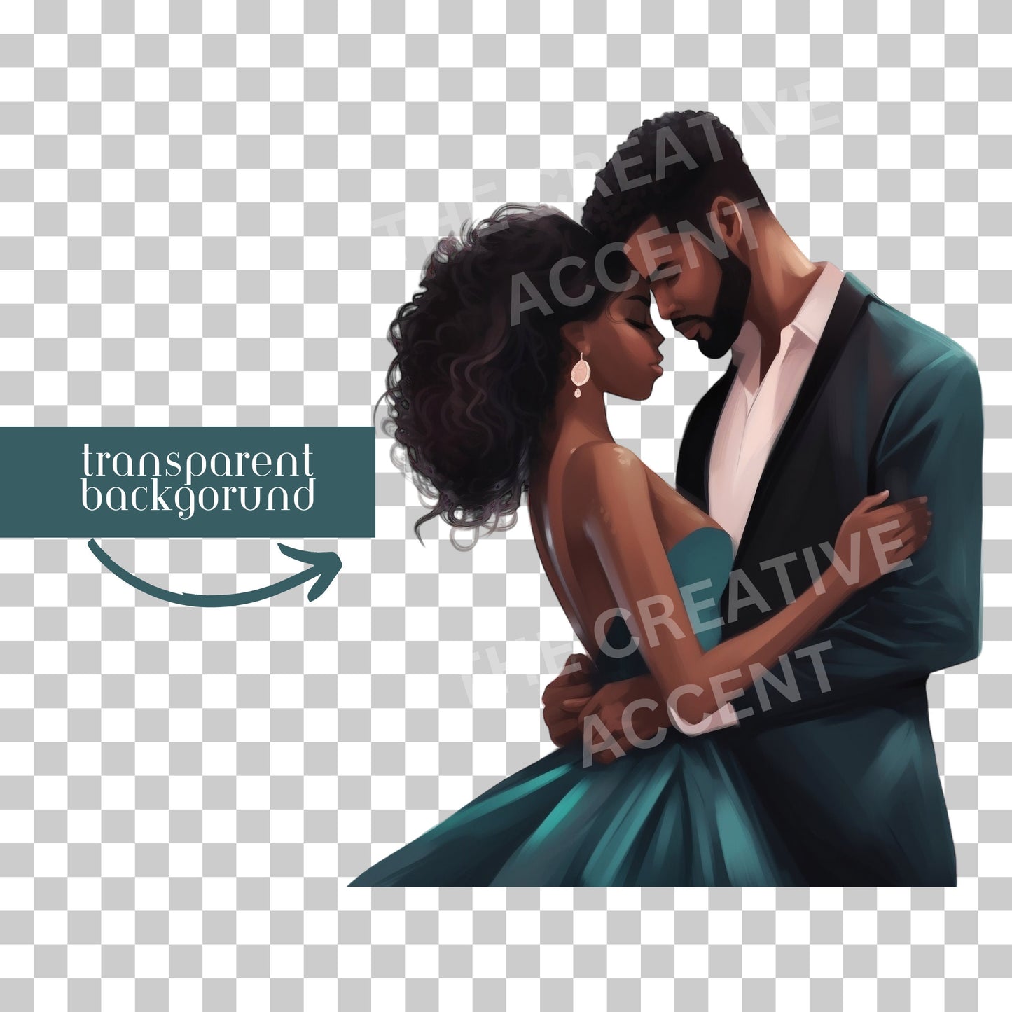 Black Love Clipart, 34 PNG, Black Couple, Newlyweds PNG, Wedding Art, Engagement Dinner, Celebration, African-American Romance, Inlove, Date