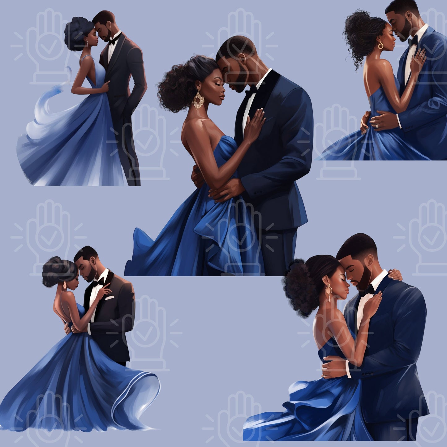 Black Love Clipart, 34 PNG, Black Couple, Newlyweds PNG, Wedding Art, Engagement Dinner, Celebration, African-American Romance, Inlove, Date