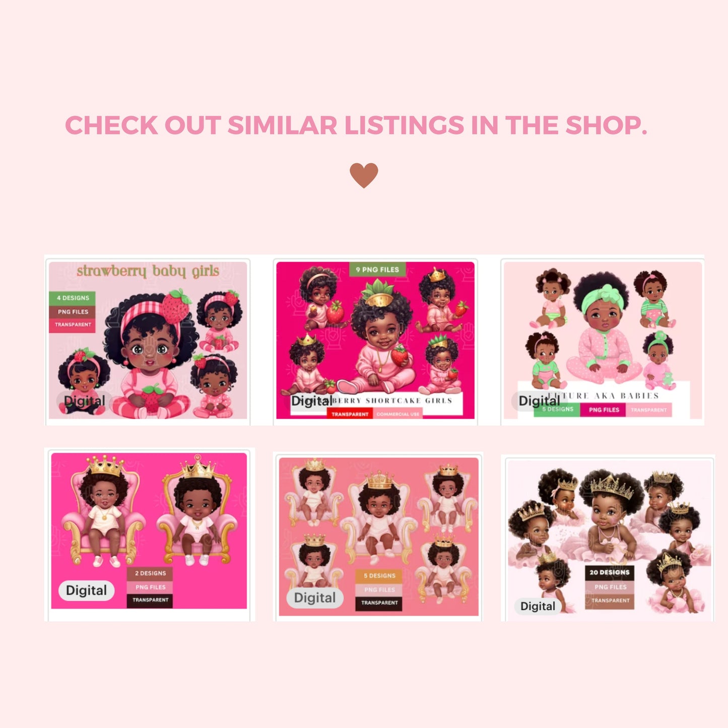 Strawberry Baby Girl Clipart, 9 PNG, Afro Black Baby Girl, Cute Strawberry Cake Theme, Pink, Red Green, Cute, Strawberry Baby Shower