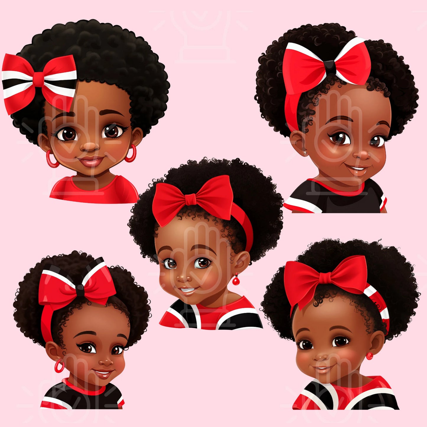 Little Miss Trinidad and Tobago Girl Clipart Red, T-Shirt Design