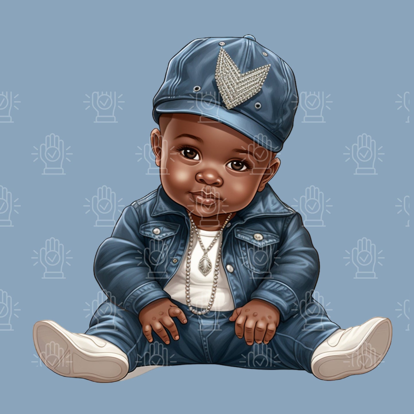 Denim and Diamond Black Baby Boy Prince Clipart, 9 PNG, Silver, Blue Jean Bling Baby Shower Theme, Silver, Cartoon, Bling Royal Prince Crown