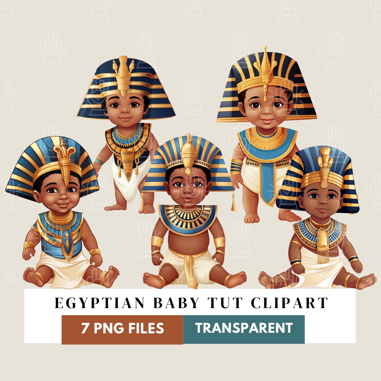Egyptian Baby Clipart, 7 PNG - Black Boy Pharaoh, King Tut, Tutankhamun