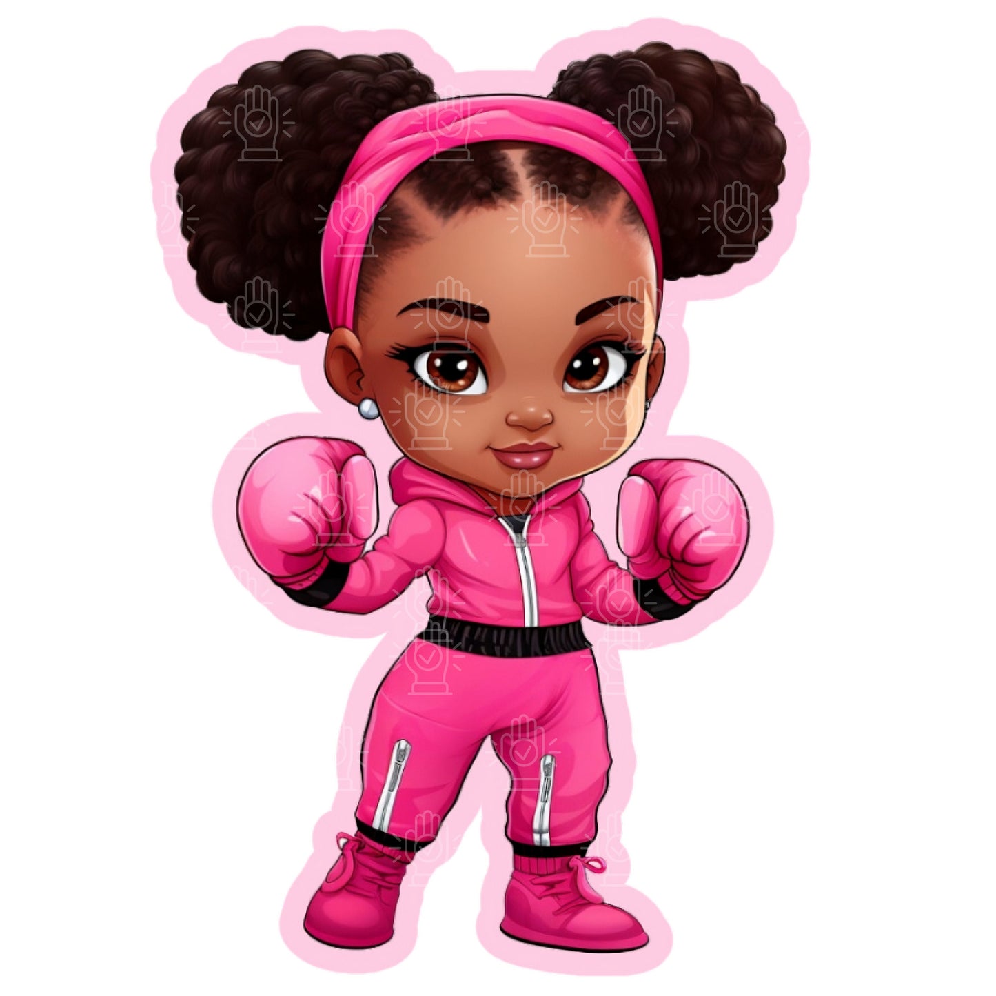 Black Baby Boxer Wrestler Gender Reveal Clipart, 3 PNG