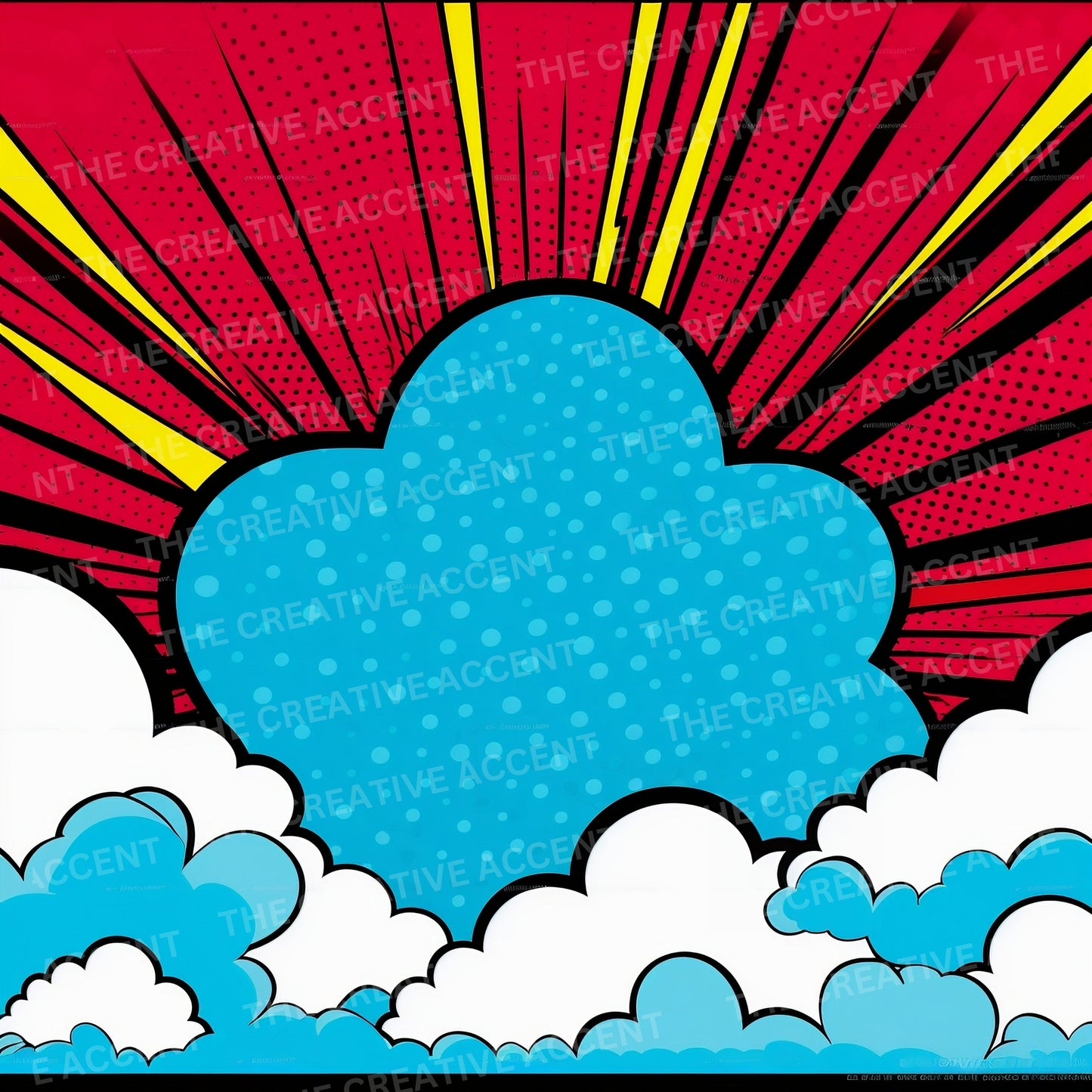 Pop Art Background Digital Paper, 29 JPEG Digital Papers, Ai, Pow Kaboom Art, Clouds, Colorful Comic Book Illustrations
