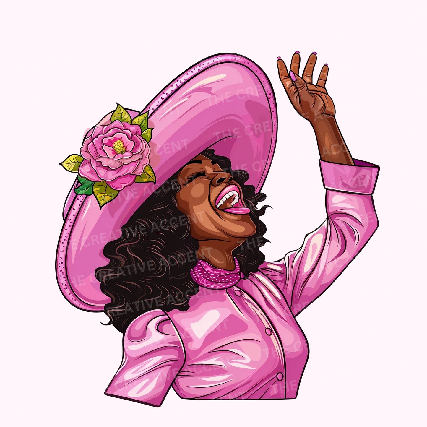 Church Woman Praising Clipart, 13 PNG, Black Church Girl in Praise Prayer, Religious Sisters praying, flower hat, faith lord, Gospel Singer