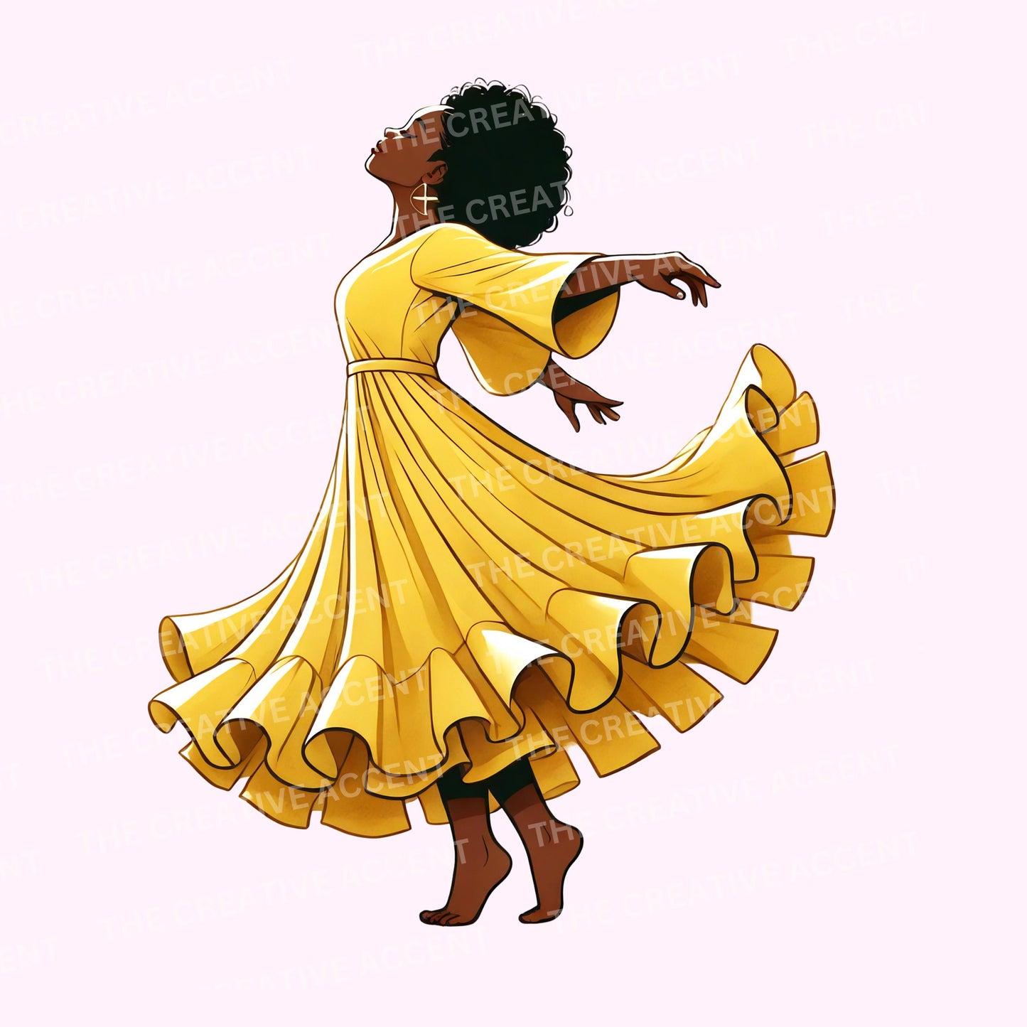 Praise Dancer Clipart, Black Women Gospel Dancing, Liturgical Dance, Church Performance Images for Flyer, Faith Praying Cartoon, Girl Show