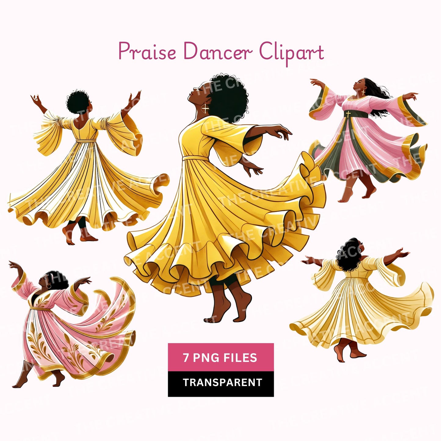 Praise Dancer Clipart, Black Women Gospel Dancing, Liturgical Dance, Church Performance Images for Flyer, Faith Praying Cartoon, Girl Show
