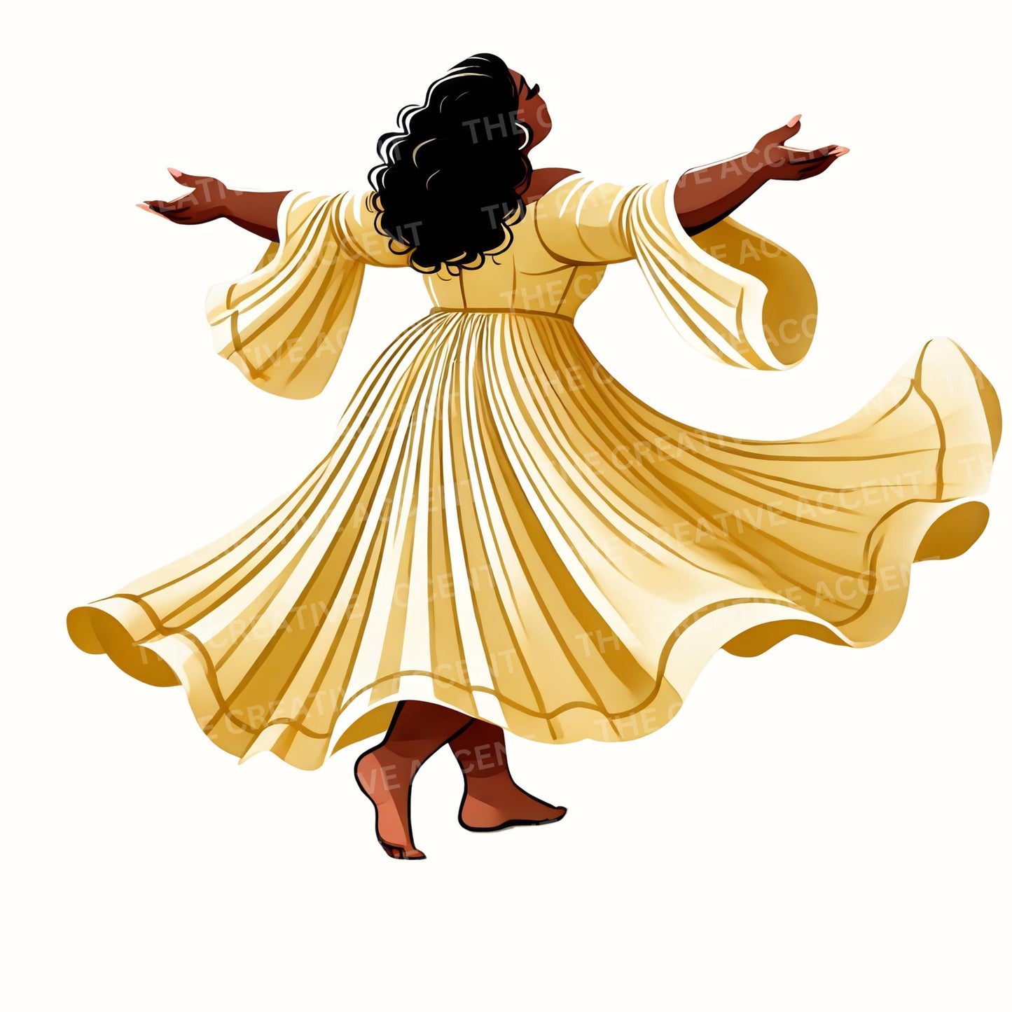 Praise Dancer Clipart, Black Women Gospel Dancing, Liturgical Dance, Church Performance Images for Flyer, Faith Praying Cartoon, Girl Show