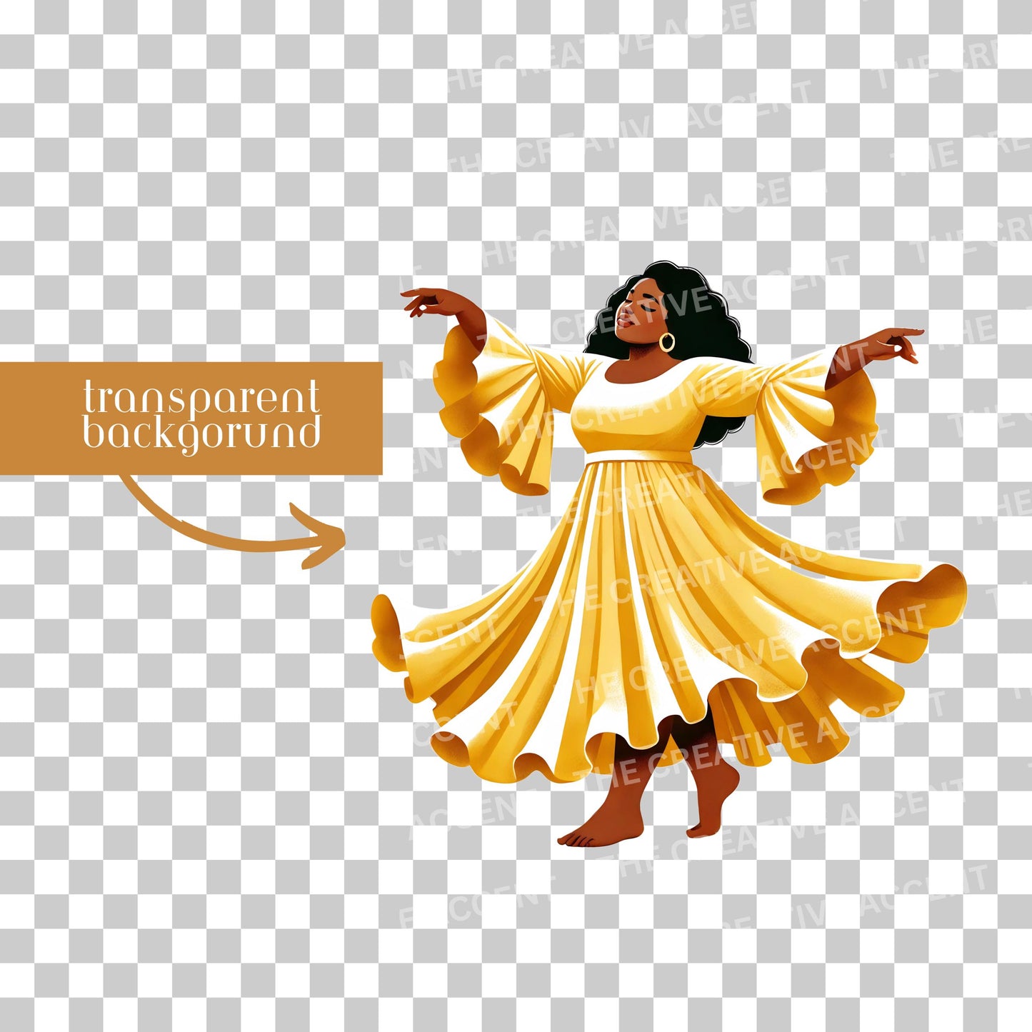 Praise Dancer Clipart, Black Women Gospel Dancing, Liturgical Dance, Church Performance Images for Flyer, Faith Praying Cartoon, Girl Show