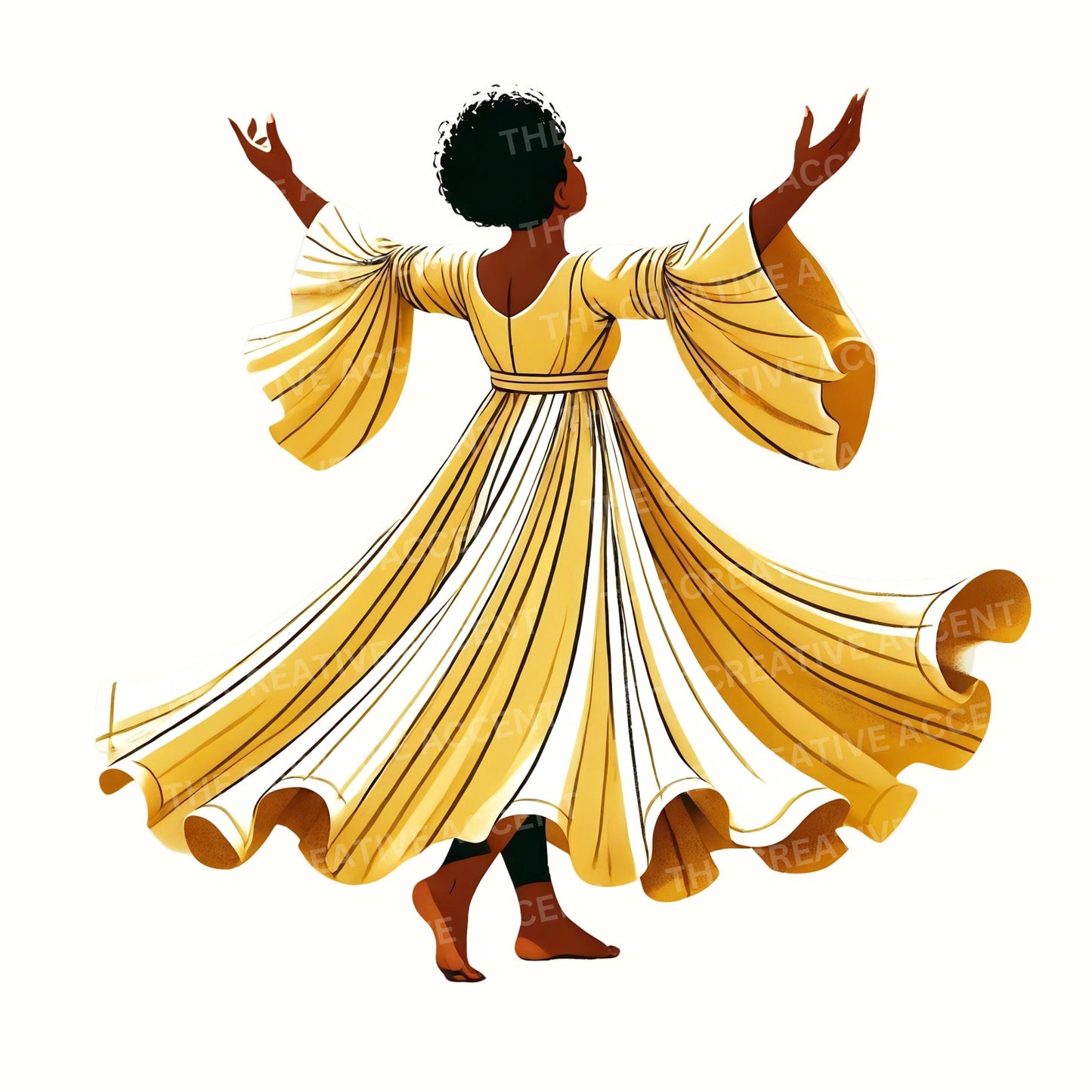 Praise Dancer Clipart, Black Women Gospel Dancing, Liturgical Dance, Church Performance Images for Flyer, Faith Praying Cartoon, Girl Show