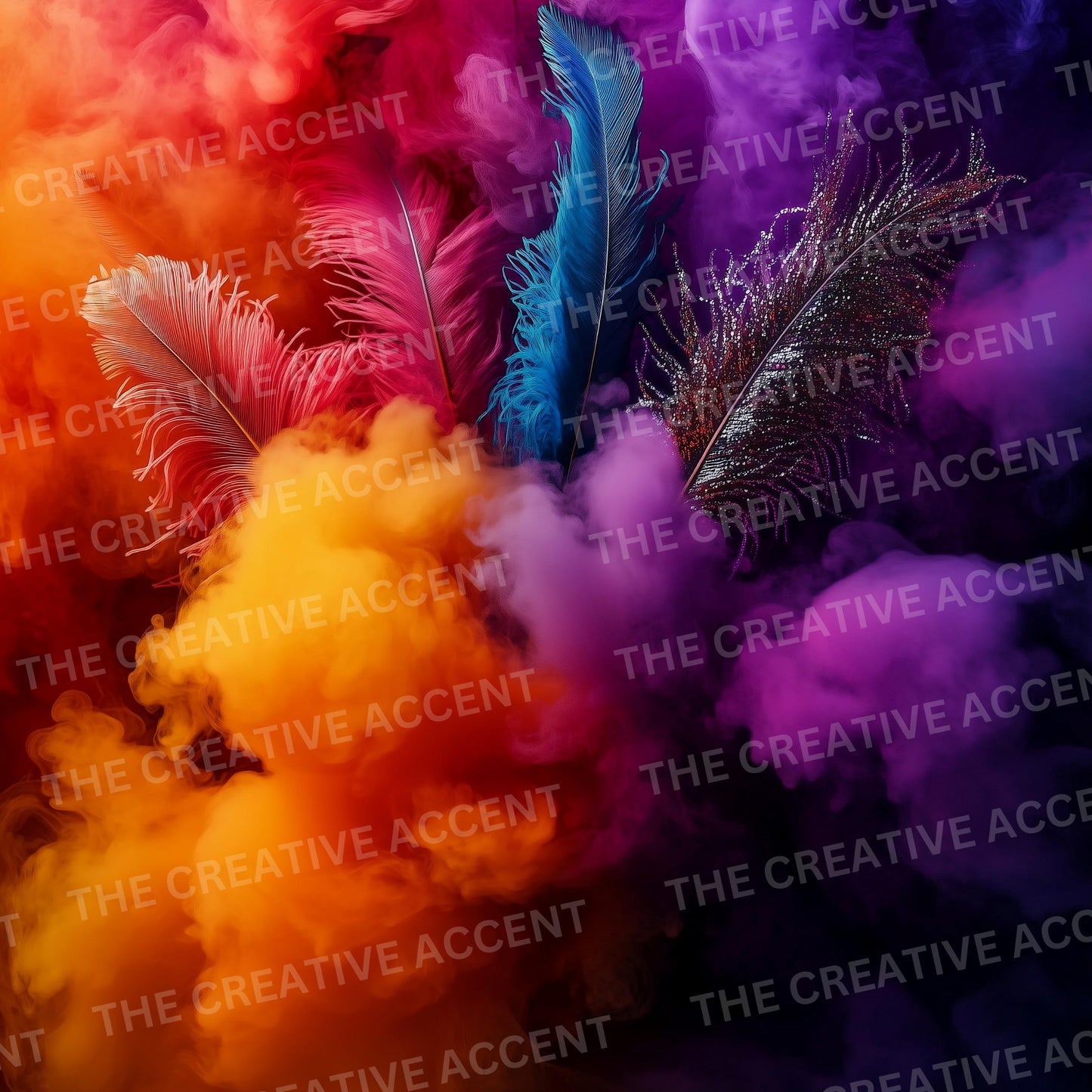 Caribbean Carnival Background Pack, 9 PNG, Colorful Smoke Backdrop, Feather Party Fumes Digital Paper, Clouds Bomb, Soca Invite Flyer, Fog