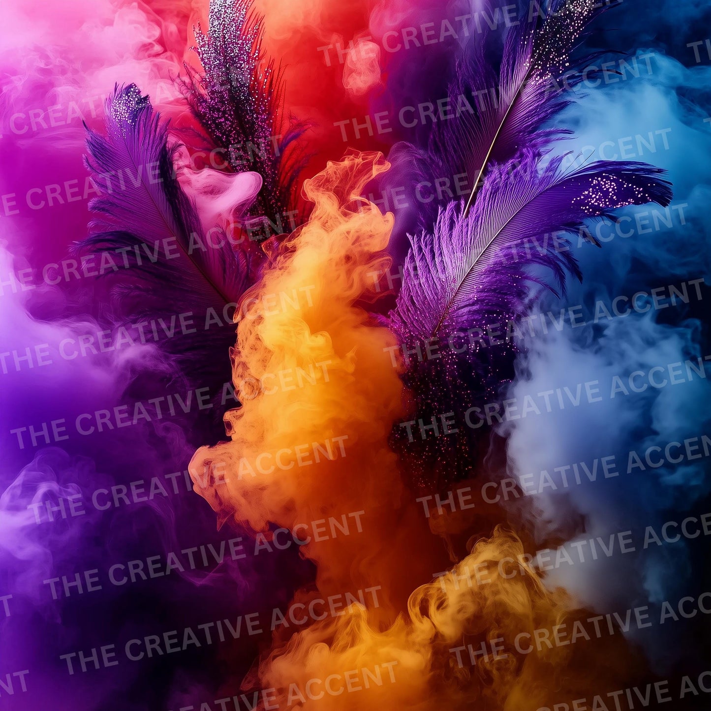 Caribbean Carnival Background Pack, 9 PNG, Colorful Smoke Backdrop, Feather Party Fumes Digital Paper, Clouds Bomb, Soca Invite Flyer, Fog
