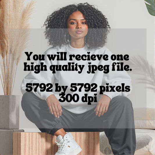 White Sweatshirt Mockup, 1 JPG, General Crewneck Sweater, Ai, Black Girl Young Woman Hispanic Mixed Model, Print on Demand Blank, Add Design