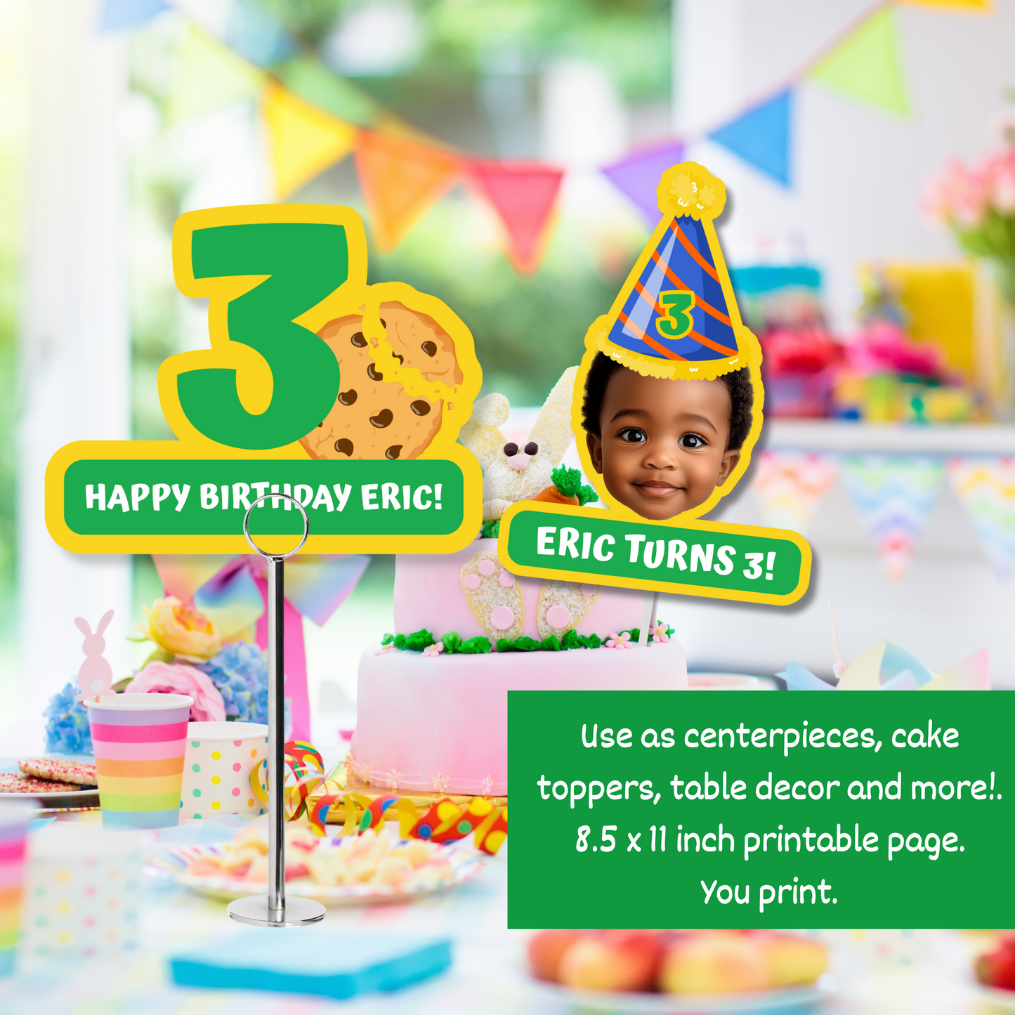 PRINTABLE Street Birthday Theme Table Cutouts - Custom Decor Centerpieces Personalized - One Sided, Ready in 24 hrs